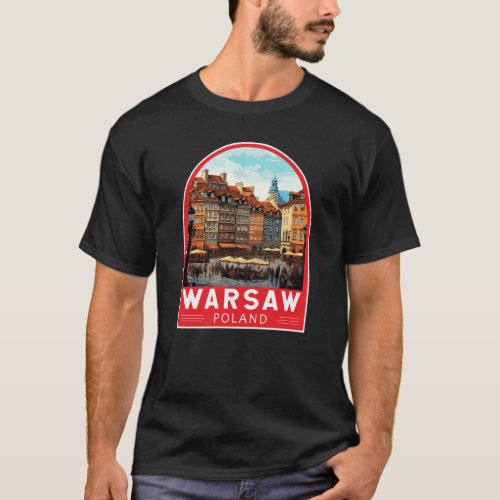 Warsaw Poland Travel Art Vintage T_Shirt