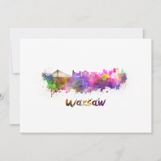 Warsaw skyline in watercolor (Front)