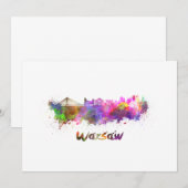 Warsaw skyline in watercolor (Front/Back)