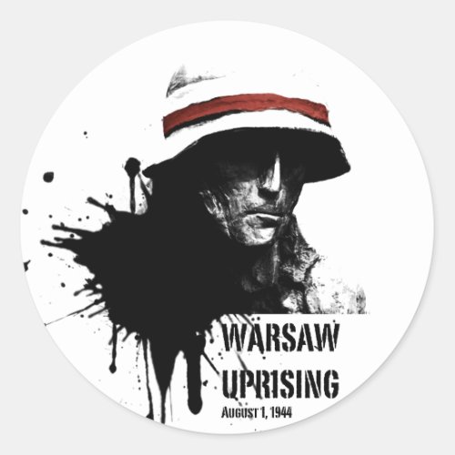 warsaw uprising classic round sticker