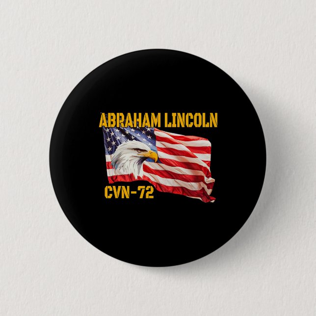 Warship Abraham Lincoln Cvn-72 Aircraft Carrier Ve Button (Front)