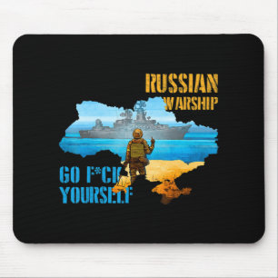 Warship Ukraine Map Pride Vintage Ukraine Postage Mouse Pad