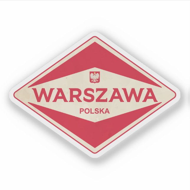 Warszawa Poland Vintage Sticker (Front)