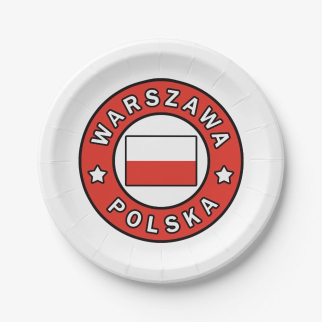 Warszawa Polska Paper Plates (Front)