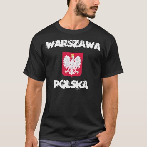 Warszawa Polska Warsaw Poland with coat of arms T_Shirt