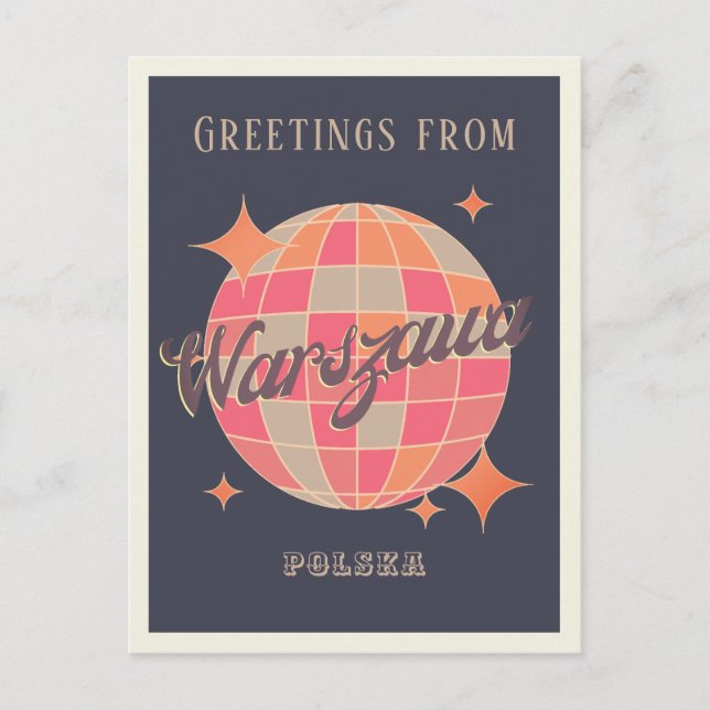 Warszawa Warsaw polska Poland retro greeting Postcard (Front)