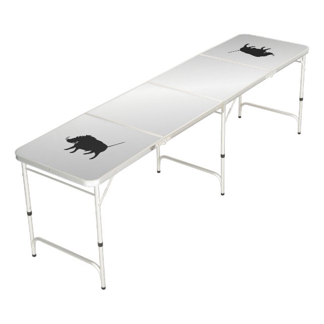 Wart Hog Silver Beer Pong Table (Angled)