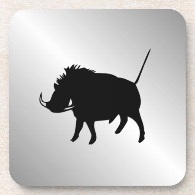 Wart Hog Silver Beverage Coaster (Front)