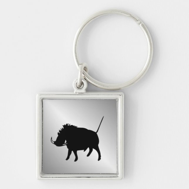 Wart Hog Silver Keychain (Front)