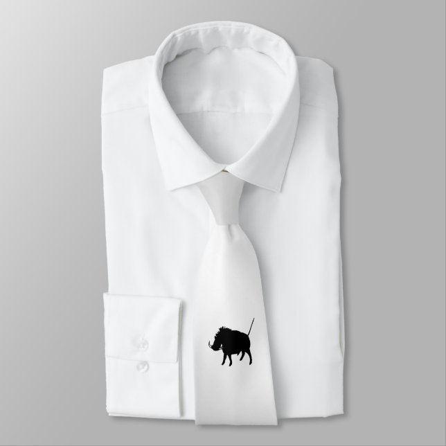 Wart Hog Silver Neck Tie (Tied)