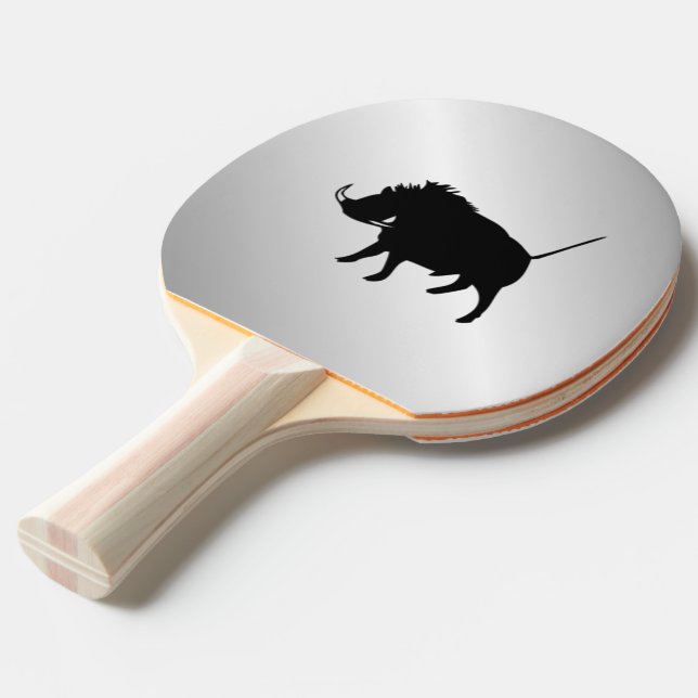 Wart Hog Silver Ping-Pong Paddle (Back Angle)