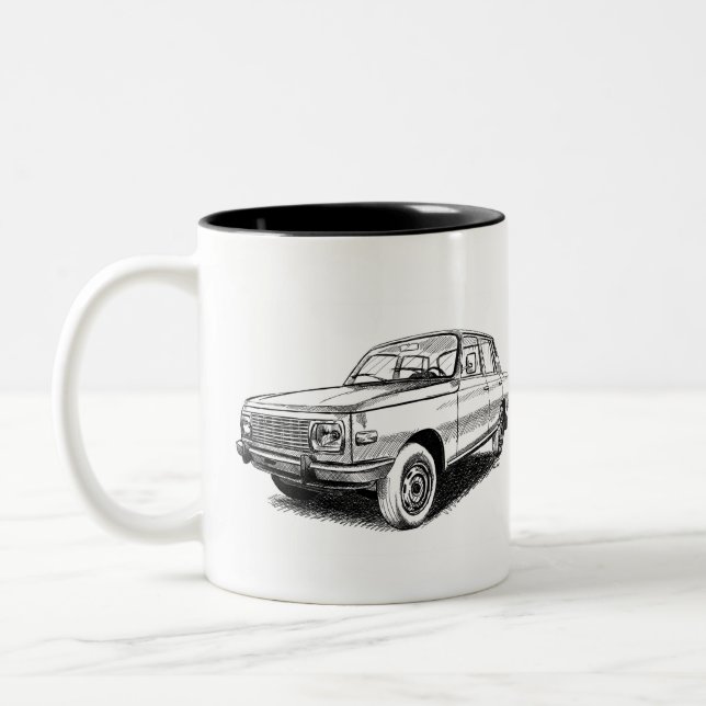 Wartburg 353 Eastern Bloc Car Two-Tone Coffee Mug (Left)
