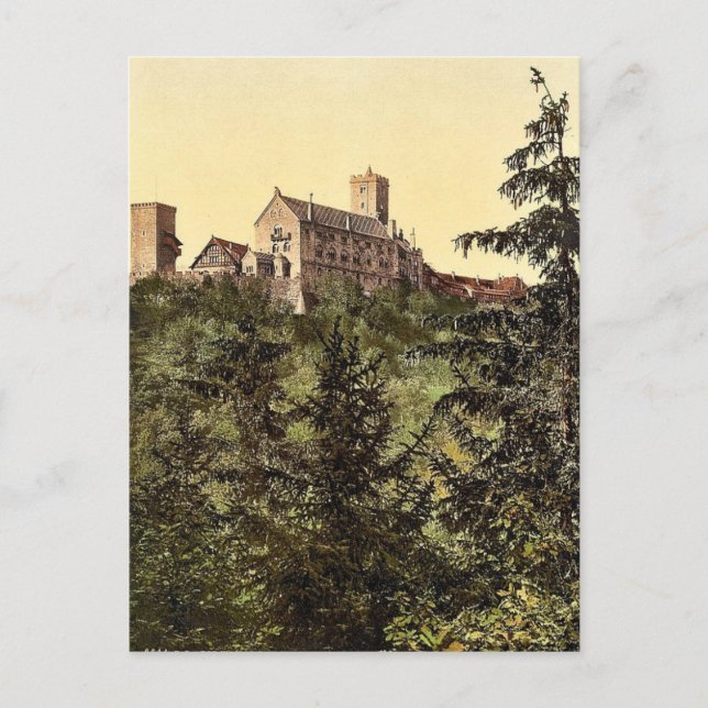 Wartburg, from Eisenach Castle, Thuringia, Germany Postcard (Front)