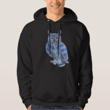 Warter Colour Painting Bold Blue Owl