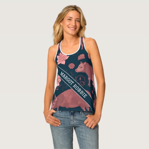 Warthog Floral Colorful Personalized Pattern Tank Top