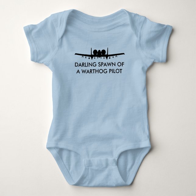 Warthog Pilot Spawn A-10 Thundebolt 2 Funny Baby Bodysuit (Front)
