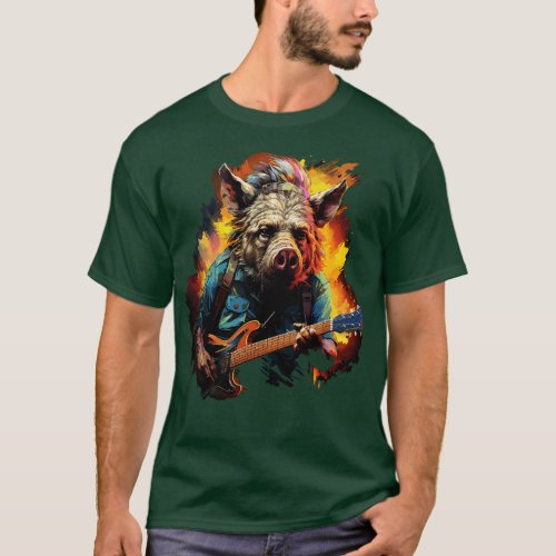 Warthog Playing Guitar T_Shirt