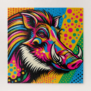 Warthog Pop Art 600 Piece Puzzle