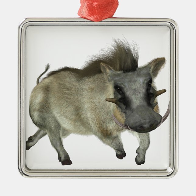 Warthog Running Left Metal Ornament (Front)