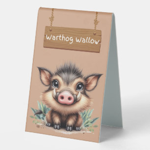 Warthog Wallow Safari Table Sign 