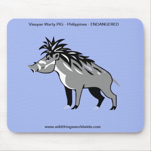 Warthog _ Warty PIG  _Endangered animal _ Mauve  Mouse Pad