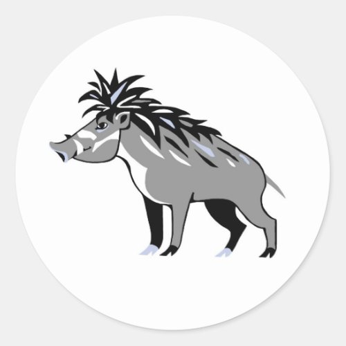 Warthog _ Warty PIG _ Endangered animal_ Nature Classic Round Sticker