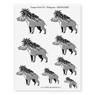 Warthog - Warty PIG-Endangered animal - Wildlife - Temporary Tattoos