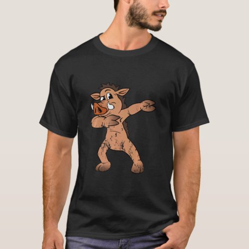 Warthog Wild Boar Animal Dabbing Dab Dancing Vinta T_Shirt