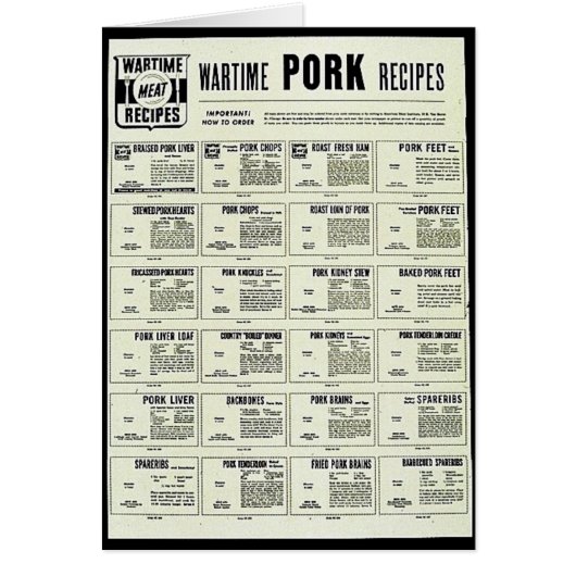 Wartime Pork Recipes (Front)