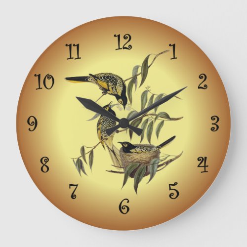 Warty_Faced Honey_Eater  Elizabeth Gould 14  Large Clock