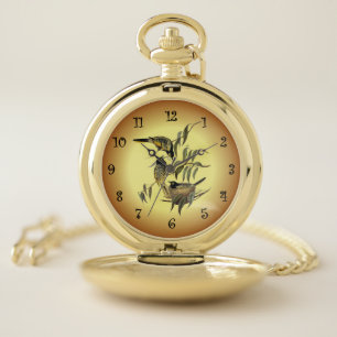 Warty-Faced Honey-Eater ~ Elizabeth Gould 14 ~ Pocket Watch