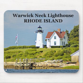 Warwick Neck Lighthouse  Rhode Island Mousepad by LighthouseGuy at Zazzle