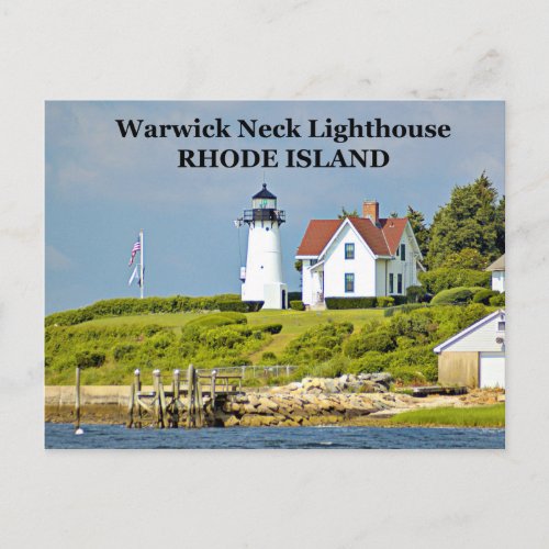 Warwick Neck Lighthouse Rhode Island Postcard