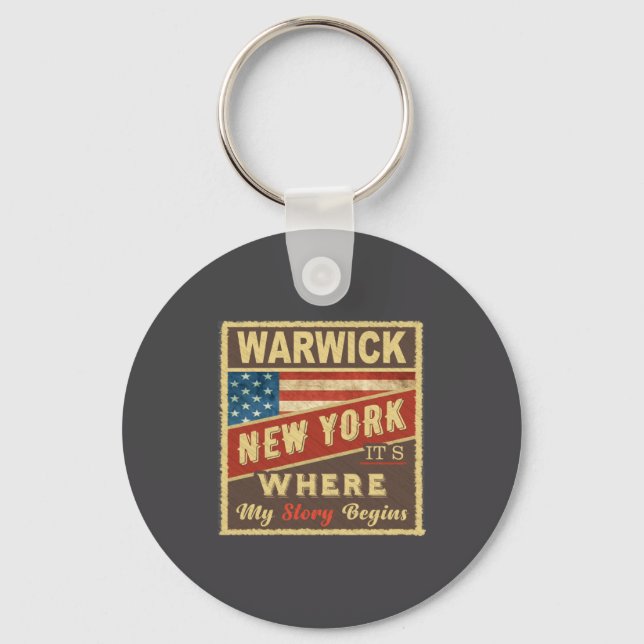 Warwick Ny Its Where My Story Begins  Keychain (Front)
