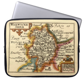 Warwickshire County England Old Antiquarian Map Laptop Sleeve