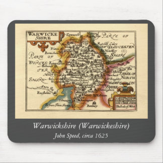 Warwickshire County England Old Antiquarian Map Mouse Pad