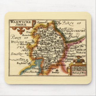 Warwickshire County England Old Antiquarian Map Mouse Pad