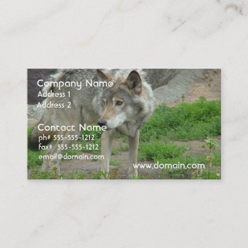 Customizable Wary Wolf Business Cards
