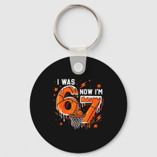 Was 6 7 birthday boy basketball funny 6 7 meme kid keychain