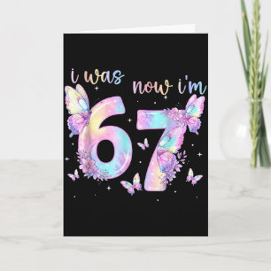 Was 6 7 birthday girl kids butterfly 7th birthday card