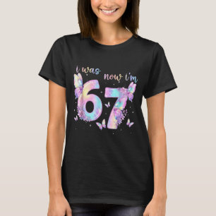 Was 6 7 birthday girl kids butterfly 7th birthday T-Shirt