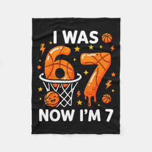 Was 6 7 funny basketball 7th birthday party boys fleece blanket