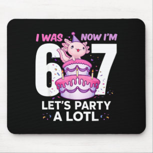 Was six seven cute axolotl 7th birthday 6 7 kids mouse pad