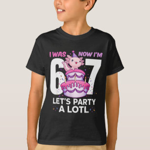 Was six seven cute axolotl 7th birthday 6 7 kids T-Shirt