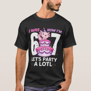 Was six seven cute axolotl 7th birthday 6 7 kids T-Shirt