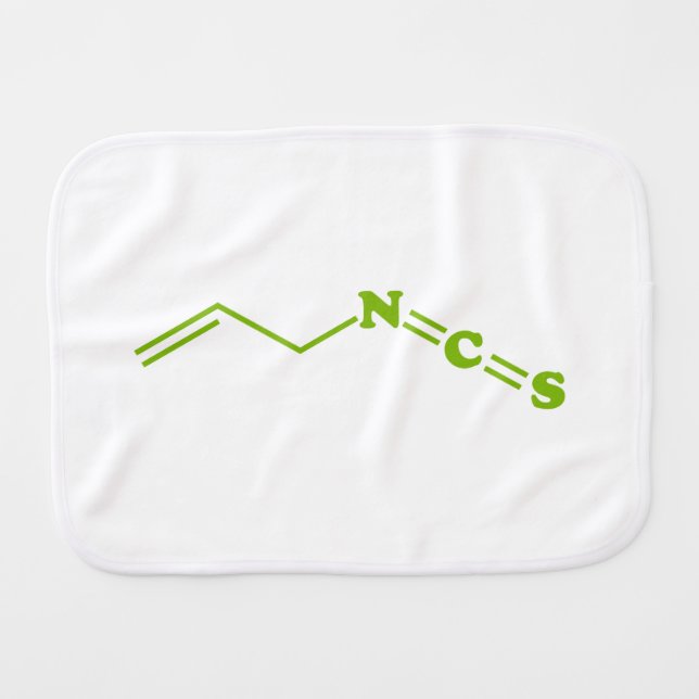 Wasabi Allyl Isothiocyanate Molecular Formula Baby Burp Cloth (Front Horizontal)