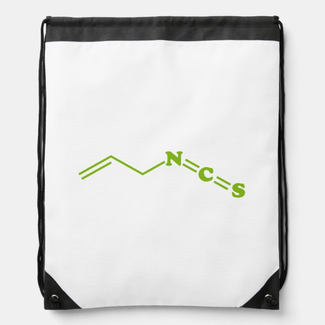 Wasabi Allyl Isothiocyanate Molecular Formula Drawstring Bag (Front)
