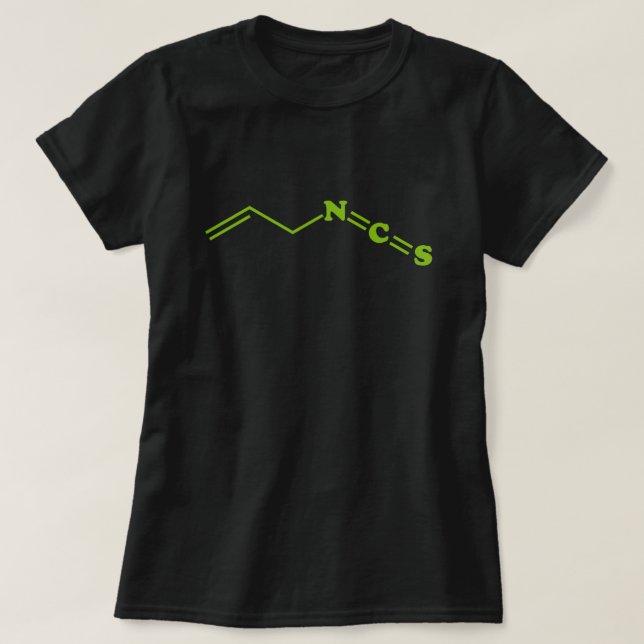 Wasabi Allyl Isothiocyanate Molecular Formula T-Shirt (Design Front)