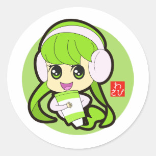 Wasabi Girl Classic Round Sticker