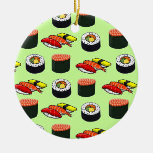 Wasabi Green Sushi Ceramic Ornament
